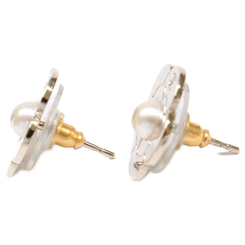 CHANEL Authentic Gold Pearl Logo Earrings - Picture 2 of 7